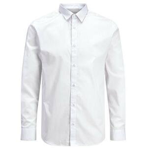 Jack&Jones PLUS Pánská košile JJJOE Slim Fit 12200623 White 4XL, XXXXL