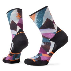 Smartwool W AE RUN MOSAIC PIECES PRINT CREW black Velikost: S ponožky