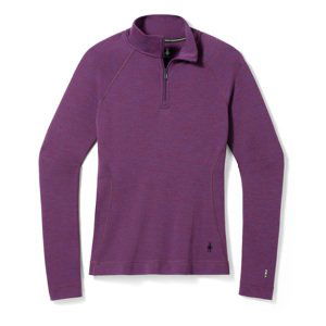 Smartwool W CLASSIC THERMAL MERINO BL 1/4 ZIP B purple iris heather Velikost: L spodní prádlo