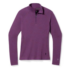 Smartwool W CLASSIC THERMAL MERINO BL 1/4 ZIP B purple iris heather Velikost: S spodní prádlo