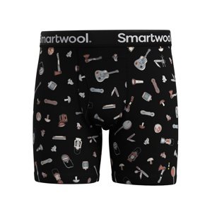 Smartwool M MERINO PRINT BOXER BRIEF BOXED black gone camping Velikost: XXL pánské boxerky