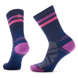 Smartwool W HIKE LIGHT CUSHION TUBE STRIPE CREW deep navy-power pink Velikost: M dámské ponožky