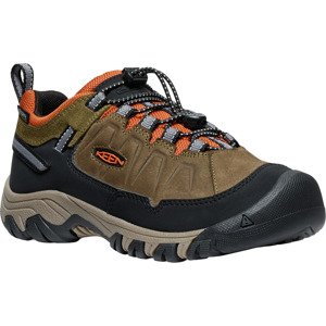 Keen TARGHEE IV LOW WP YOUTH dark olive/gold flame Velikost: 32/33 dětské boty