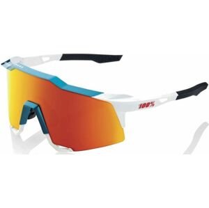 100% Speedcraft - Gloss Metallic Bora / Matte White - HiPER Red Multilayer Mirror Lens uni