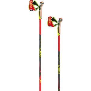 Leki HRC max - bright red/neon yellow/carbon structure 170