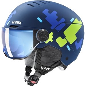 Uvex Rocket jr. Visor - blue puzzle matt/mirror blue smoke (S2) 54-58