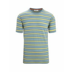 ICEBREAKER Mens Wave SS Tee Stripe, Astral Blue/Summer velikost: L