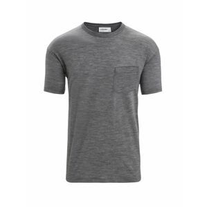 pánské triko krátký rukáv ICEBREAKER Mens Granary SS Pocket Tee, Gritstone HTHR velikost: S