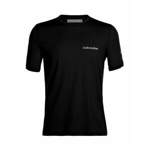 pánské merino triko krátký rukáv ICEBREAKER Mens Tech Lite II SS Tee Sheeperds Cycle, Black velikost: M