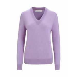 ICEBREAKER Wmns Wilcox LS V Sweater, Purple Gaze velikost: XS