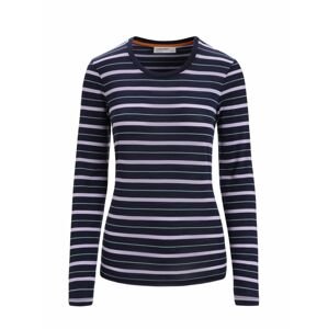 ICEBREAKER Wmns Wave LS Tee Stripe, Midnight Navy/Purplegaz velikost: XS