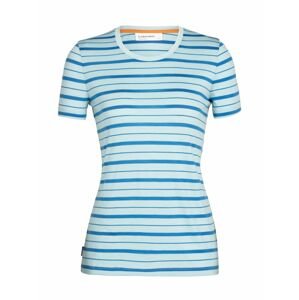 dámské merino triko krátký rukáv ICEBREAKER Wmns Wave SS Tee Stripe, Haze/Azul/S velikost: S