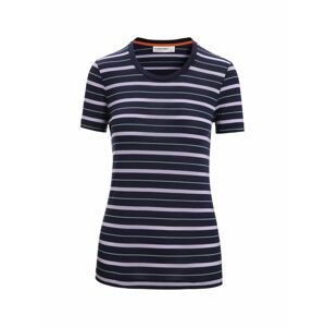 ICEBREAKER Wmns Wave SS Tee Stripe, Midnight Navy/Purplegaz velikost: M