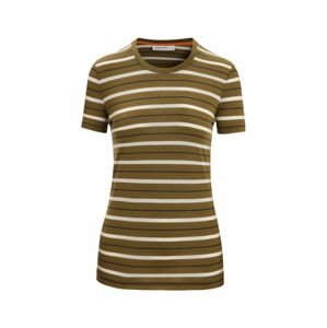 ICEBREAKER Wmns Wave SS Tee Stripe, Algae/Chalk velikost: S