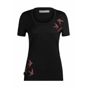 dámské merino triko krátký rukáv ICEBREAKER Wmns Tech Lite II SS Scoop Tee Shapes, Black velikost: S