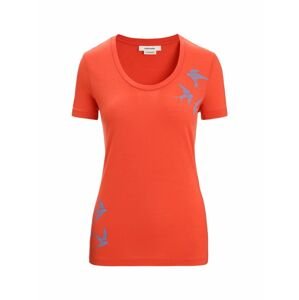 Dámské merino triko krátký rukáv ICEBREAKER Wmns Tech Lite II SS Scoop Tee Swarming Shapes, Vibrant Earth velikost: M