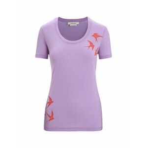 ICEBREAKER Wmns Tech Lite II SS Scoop Tee Swarming Shapes, Purple Gaze velikost: XS