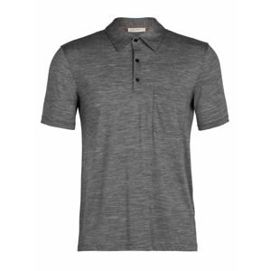 pánské merino polo triko ICEBREAKER Mens Drayden SS Polo, Gritstone Heather velikost: L