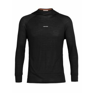 Pánská merino mikina, kapuce ICEBREAKER Mens Cool-Lite LS Hoodie, Black velikost: L