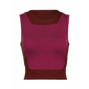 dámské tílko ICEBREAKER Wmns ZoneKnit™ Cropped Bra-Tank, Cherry/Espresso/Cb velikost: M