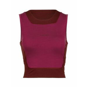 dámské tílko ICEBREAKER Wmns ZoneKnit™ Cropped Bra-Tank, Cherry/Espresso/Cb velikost: XL