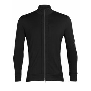 pánská merino mikina s kapucí, zip ICEBREAKER Mens Quantum III LS Zip, Black velikost: L