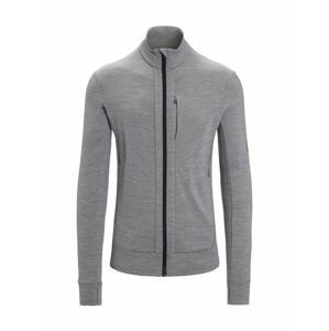 ICEBREAKER Mens Quantum III LS Zip, Metro Heather/Black velikost: M