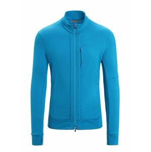 ICEBREAKER Mens Quantum III LS Zip, Geo Blue velikost: L