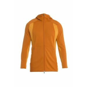 ICEBREAKER Mens Merino Quantum ZoneKnit LS Zip Hoodie, Earth/Solar velikost: S