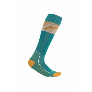 ICEBREAKER Wmns Ski+ Light OTC Alps 3D, Flux Green/Solar/Snow velikost: M