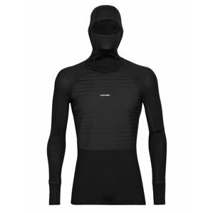 pánská mikina s kapucí ICEBREAKER Mens ZoneKnit™ Insulated LS Hoodie, Black velikost: L