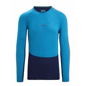 ICEBREAKER Mens 125 ZoneKnit™ LS Crewe, Geo Blue/Royal Navy velikost: L