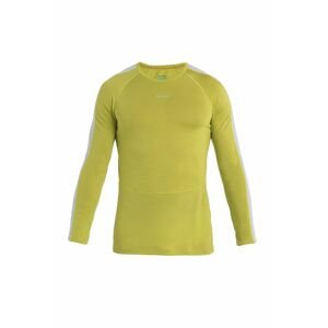 ICEBREAKER Mens 125 ZoneKnit LS Crewe, Bio Lime/Ether velikost: L