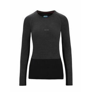 ICEBREAKER Wmns 125 ZoneKnit LS Crewe, Jet Heather/Black/Metro Heather velikost: S