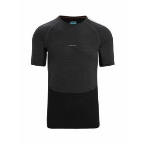 ICEBREAKER Mens 125 ZoneKnit SS Crewe, Jet Heather/Black/Metro Heather velikost: XXL