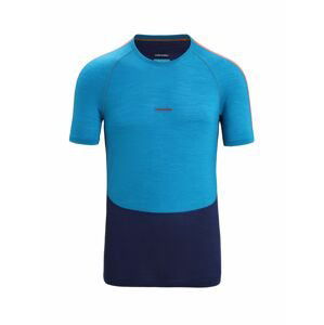 ICEBREAKER Mens 125 ZoneKnit SS Crewe, Geo Blue/Royal Navy velikost: M