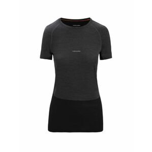 ICEBREAKER Wmns 125 ZoneKnit SS Crewe, Jet Heather/Black/Metro Heather velikost: M