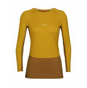 dámské triko dlouhý rukáv ICEBREAKER Wmns ZoneKnit™ 200 LS Crewe, Silent Gold/Clove/Snow/Cb velikost: S