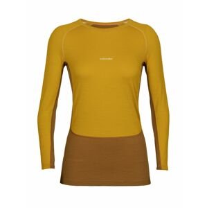 dámské triko dlouhý rukáv ICEBREAKER Wmns ZoneKnit™ 200 LS Crewe, Silent Gold/Clove/Snow/Cb velikost: XS