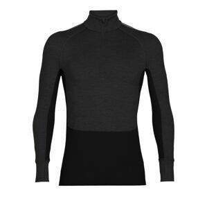 pánské triko dlouhý rukáv ICEBREAKER Mens ZoneKnit™ 260 LS Half Zip, Jet HTHR/Black/Metro HTHR/Cb velikost: M