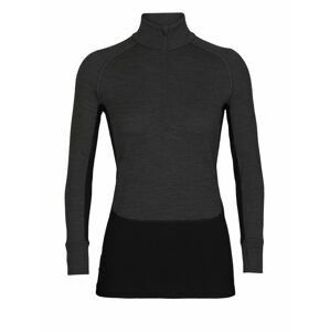 dámské triko dlouhý rukáv ICEBREAKER Wmns ZoneKnit™ 260 LS Half Zip, Jet HTHR/Black/Metro HTHR/Cb velikost: L