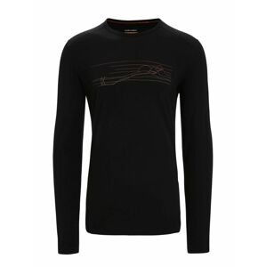 ICEBREAKER Mens 200 Oasis LS Crewe Ski Stripes, Black velikost: L