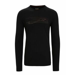 ICEBREAKER Mens 200 Oasis LS Crewe Ski Stripes, Black velikost: S