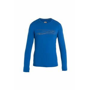 ICEBREAKER Mens 200 Oasis LS Crewe Ski Stripes, Lazurite velikost: M