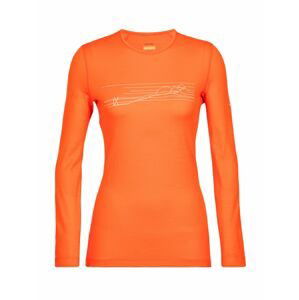 dámské triko dlouhý rukáv ICEBREAKER Wmns 200 Oasis LS Crewe Ski Stripes, Flash velikost: XS