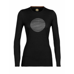 dámské triko dlouhý rukáv ICEBREAKER Wmns 200 Oasis LS Crewe Ski Circle, Black velikost: L