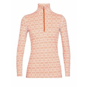 dámské triko dlouhý rukáv ICEBREAKER Wmns 250 Vertex LS Half Zip Alpine Geo, Snow/Flash/J velikost: S