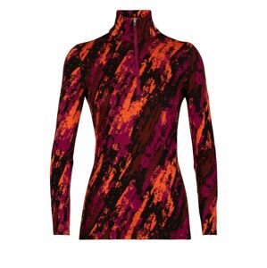 dámské triko dlouhý rukáv ICEBREAKER Wmns 250 Vertex LS Half Zip SediMenstary, Cherry/Flash/Black/J velikost: M