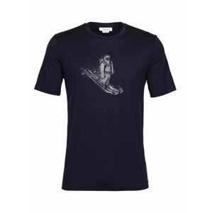 pánské triko krátký rukáv ICEBREAKER Mens Tech Lite II SS Tee Skiing Yeti, Midnight Navy velikost: M