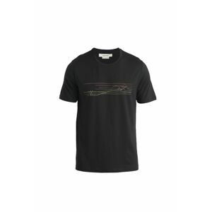 ICEBREAKER Mens Tech Lite II SS Tee Ski Stripes, Black velikost: L